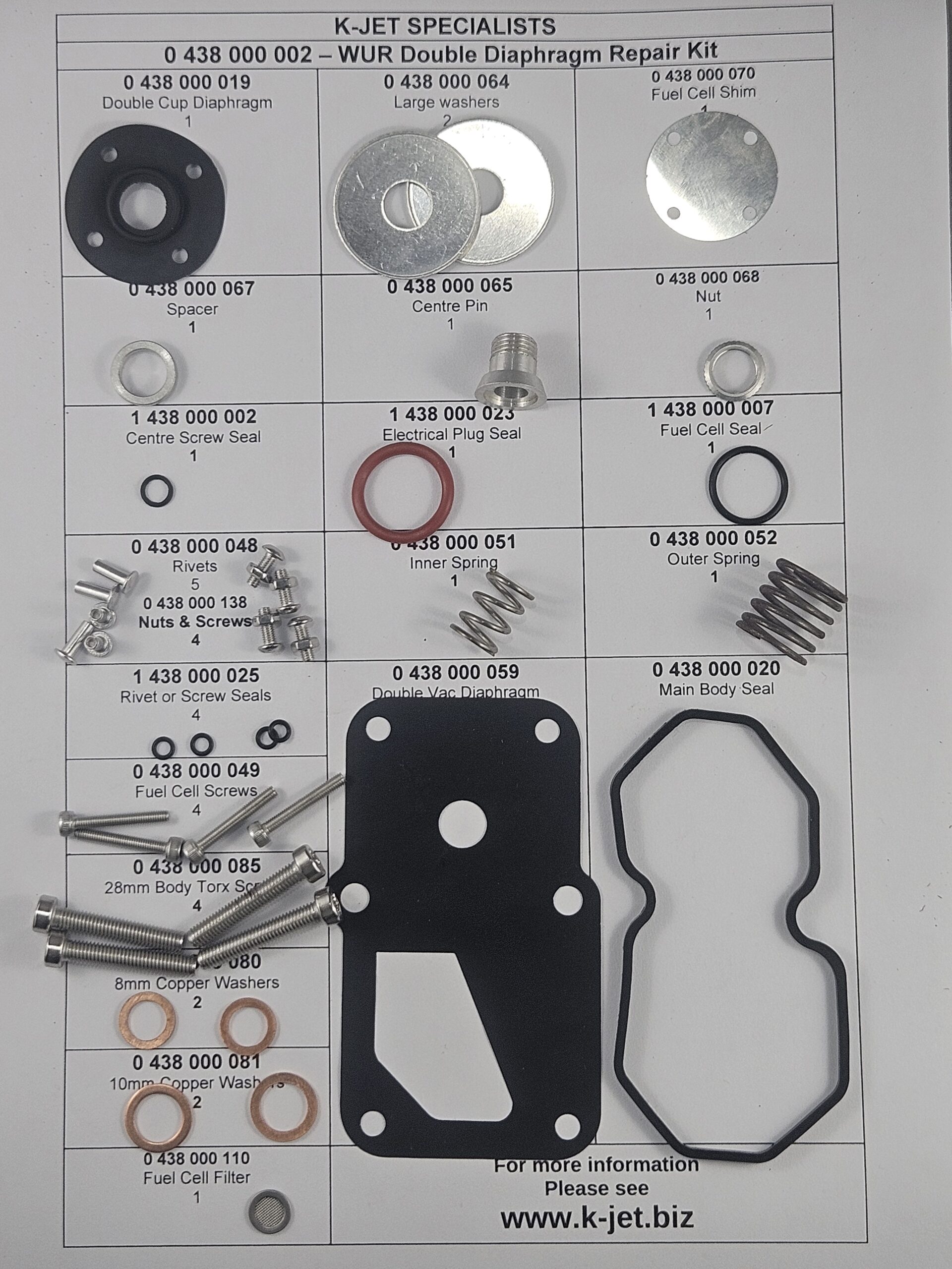 0 438 140 079 Warm-Up Regulator Double Vacuum Diaphragm Repair Kit
